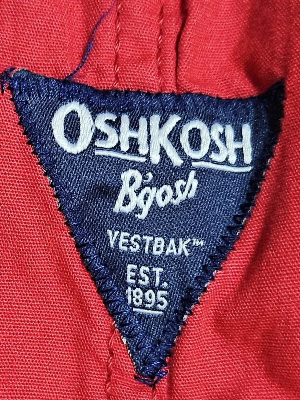 OSHKOSH B'GOSH TODDLER RED NAVY STRIPE STRAP SHORTALLS OVERALLS UNISEX 5T